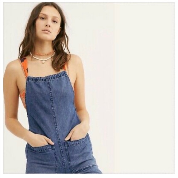 FREE PEOPLE JOYRIDE CROPPED DENIM JUMPSUIT - Picture 3 of 12